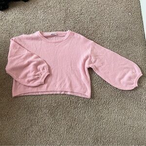 Vestique Baby Pink Balloon Sleeve Soft Sweater Size Small